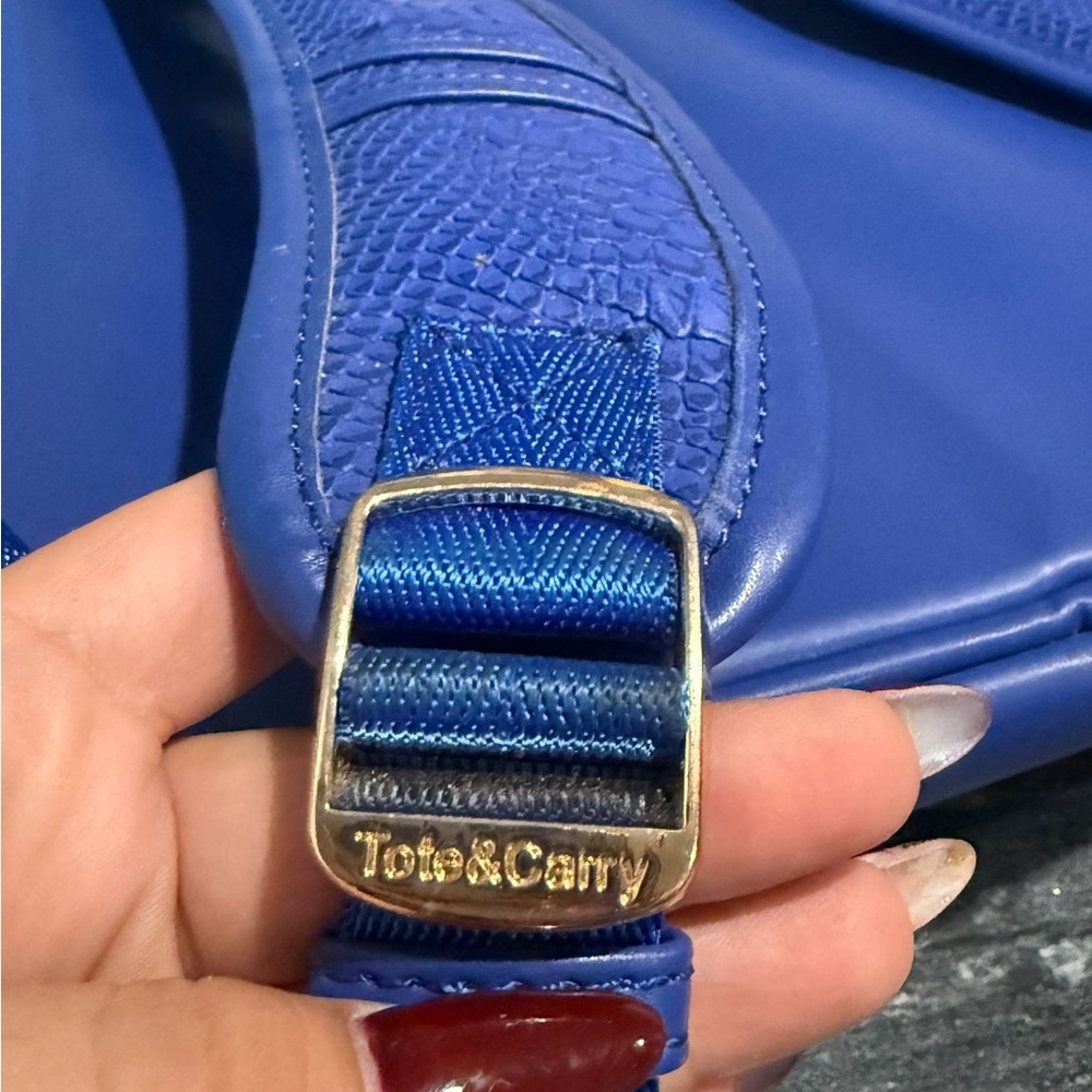 Embossed Blue Backpack by - Picture 3 of 12